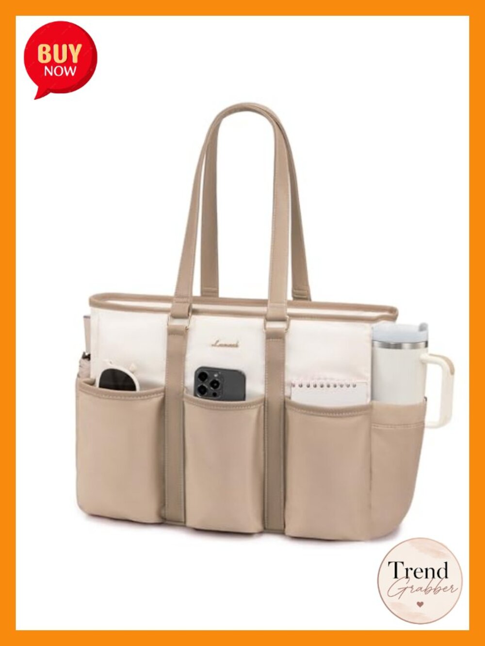LOVEVOOK 17.3 Inch Laptop Tote Bag Waterproof Multi Pocket Work Bag